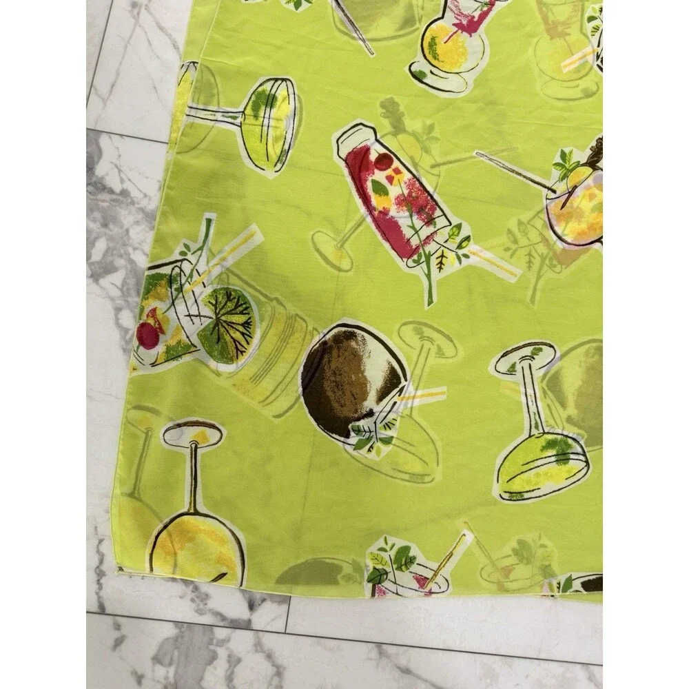 Westbound Sheer  Cocktail Print Scarf Wrap Sarong Lime Green Beach Resort